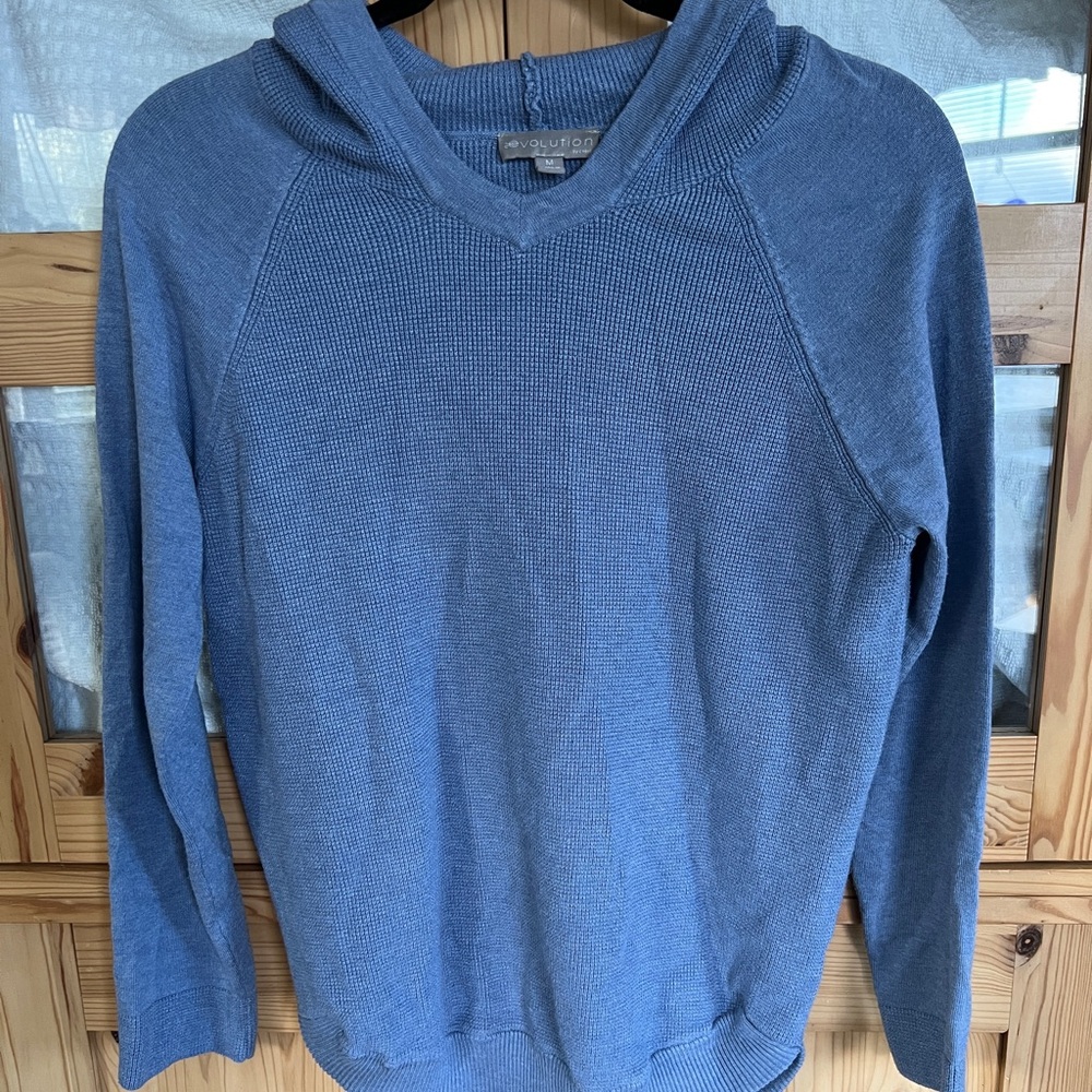 Cozy Blue Hooded Shirt